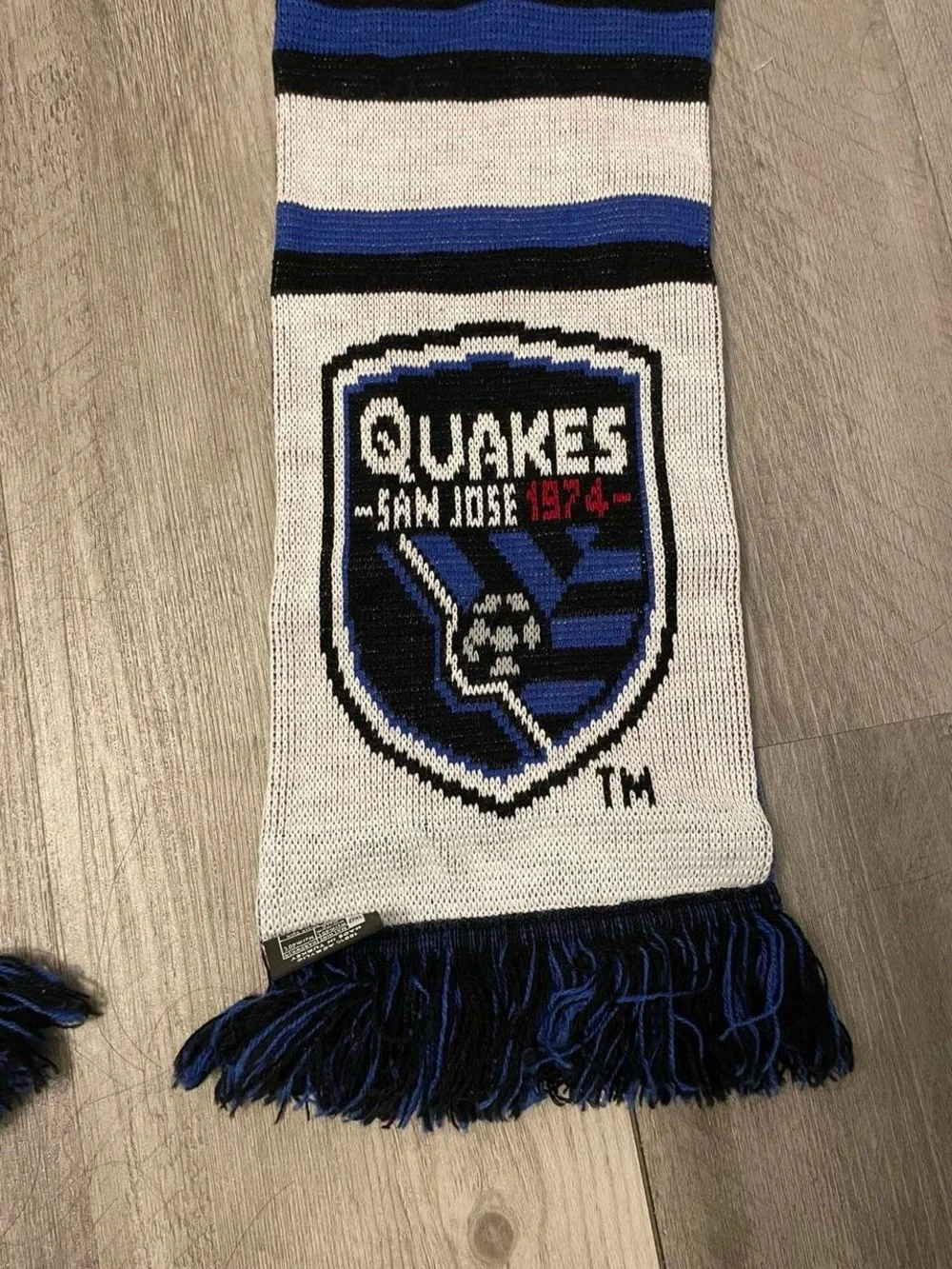San Jose Earthquakes Supporter Scarf - Black/Blue/Cream with Red Accent